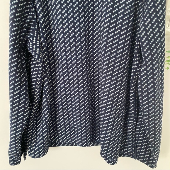 L.L Bean Mens Navy Blue Patterned Fleece Buttoned Sweatshirt Size XL - Picture 3 of 14